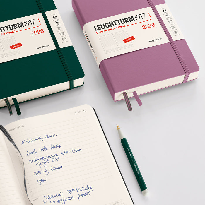 2026 Daily Planner Hardcover A5 Medium & A6 Pocket Hardcover