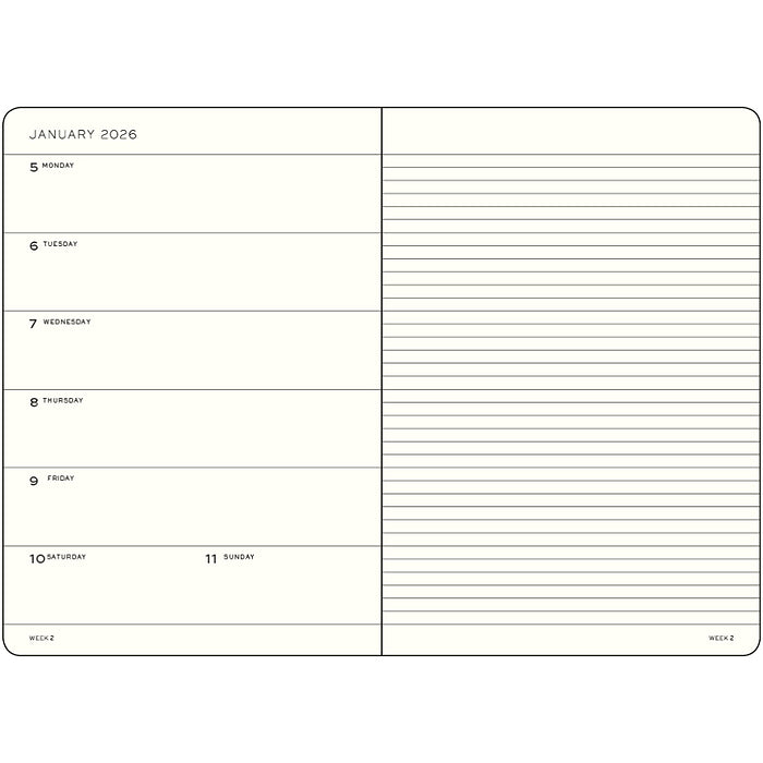 2026 Weekly Planner & Notebook Ruled - A4 Master, A5 Medium & A6 Pocket - Hardcover
