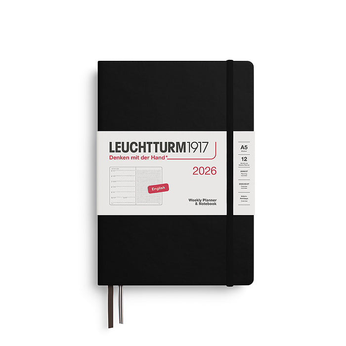 2026 Weekly Planner & Notebook DOTTED - A5 Medium & NEW Wallet Size (B6+xA6) - Hardcover