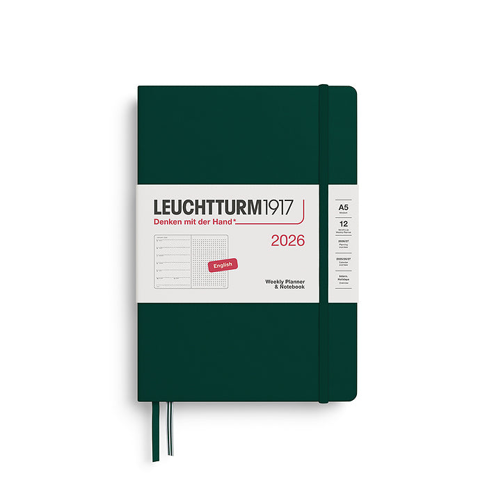 2026 Weekly Planner & Notebook DOTTED - A5 Medium & NEW Wallet Size (B6+xA6) - Hardcover