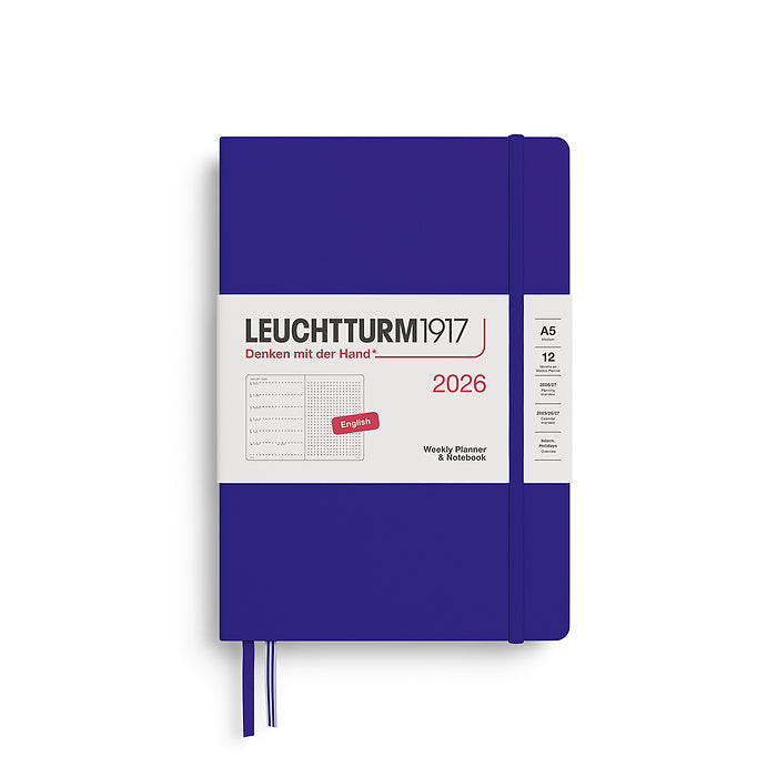 2026 Weekly Planner & Notebook DOTTED - A5 Medium & NEW Wallet Size (B6+xA6) - Hardcover
