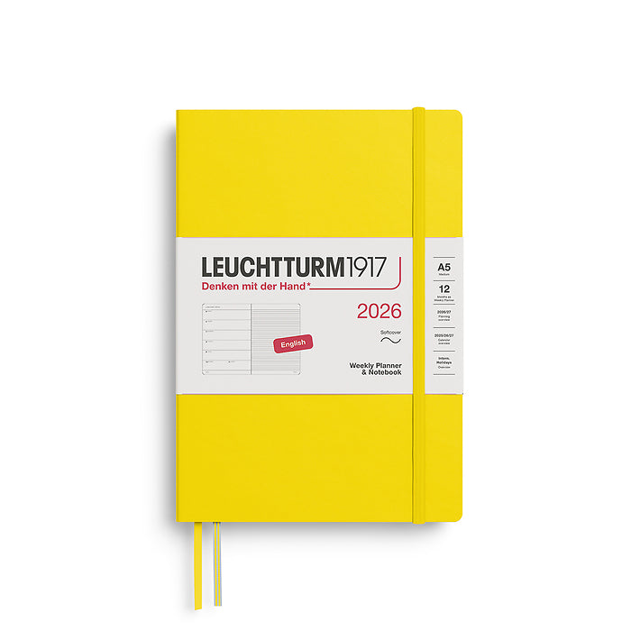 2026 Weekly Planner & Notebook Ruled A5 Medium - SOFTCOVER