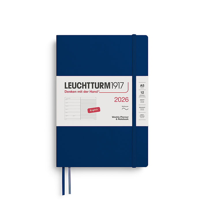 2026 Weekly Planner & Notebook Ruled A5 Medium - SOFTCOVER