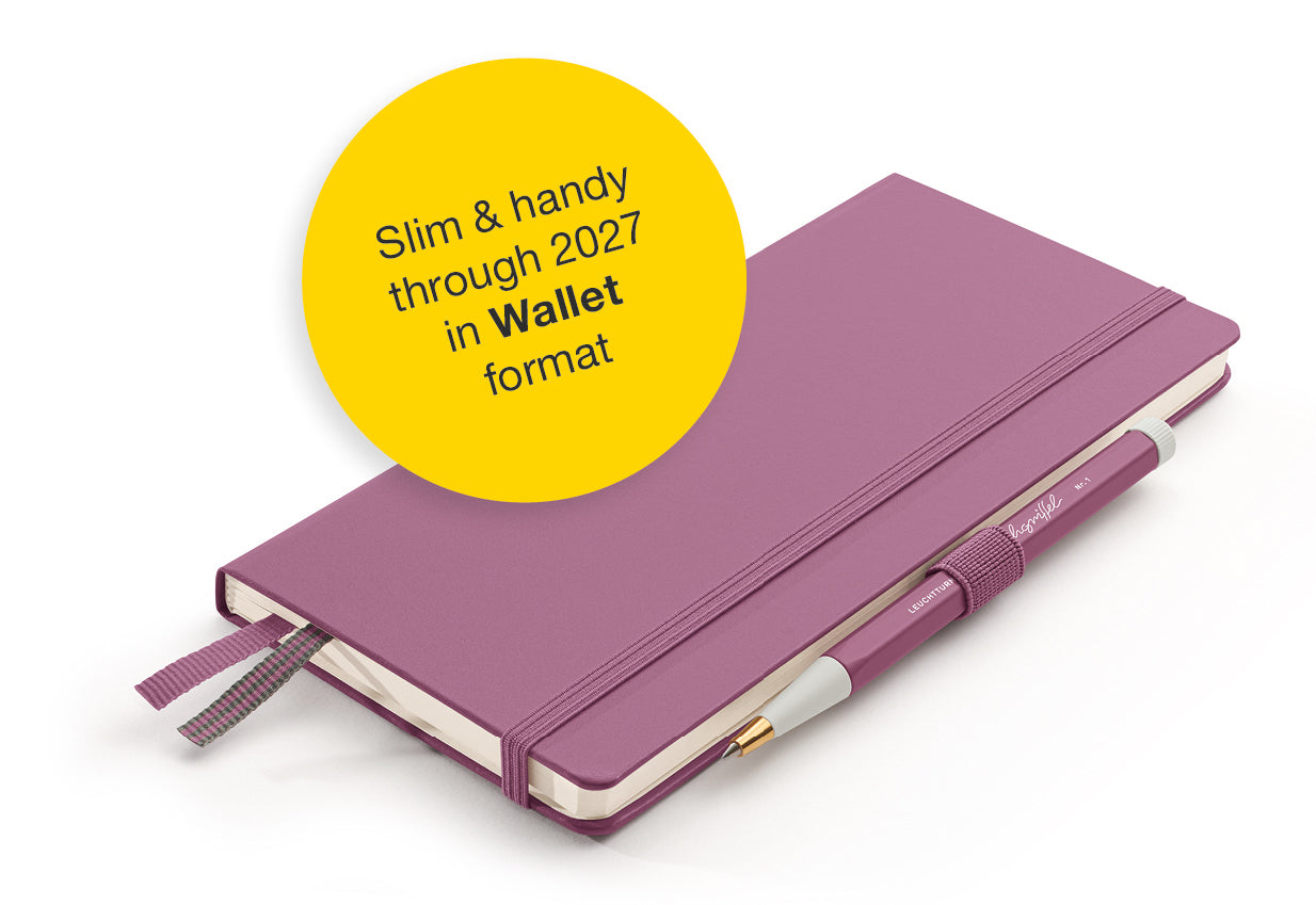 2027 Weekly Planner & Notebook DOTTED - A5 Medium & Wallet Size (B6+xA6) - Hardcover