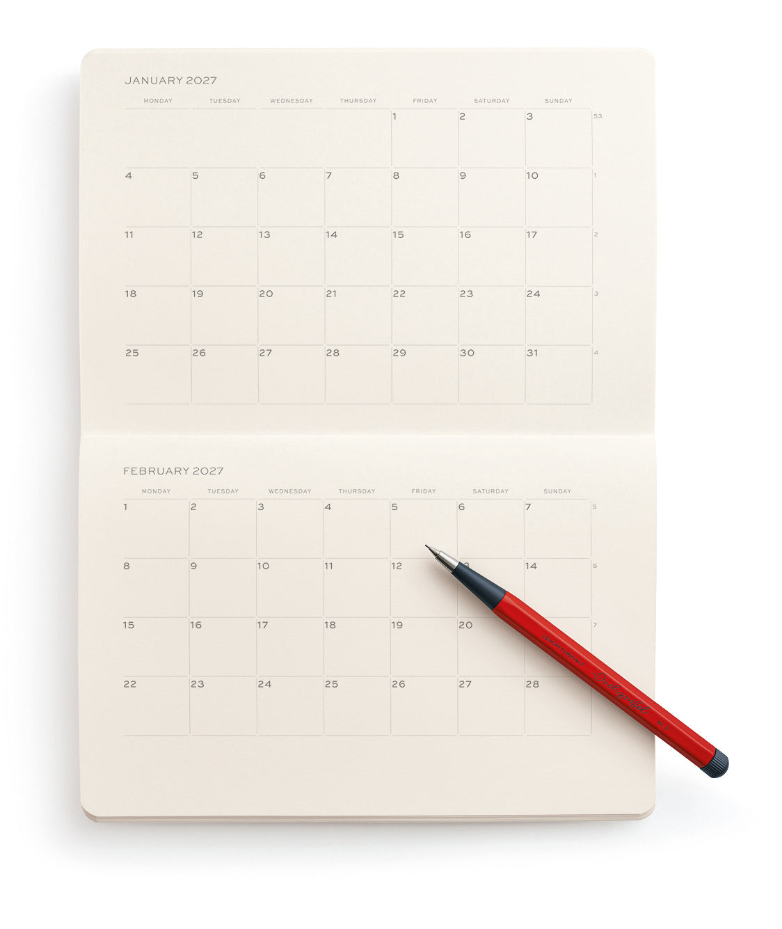 2027 Planner Booklet, Monthly Planner