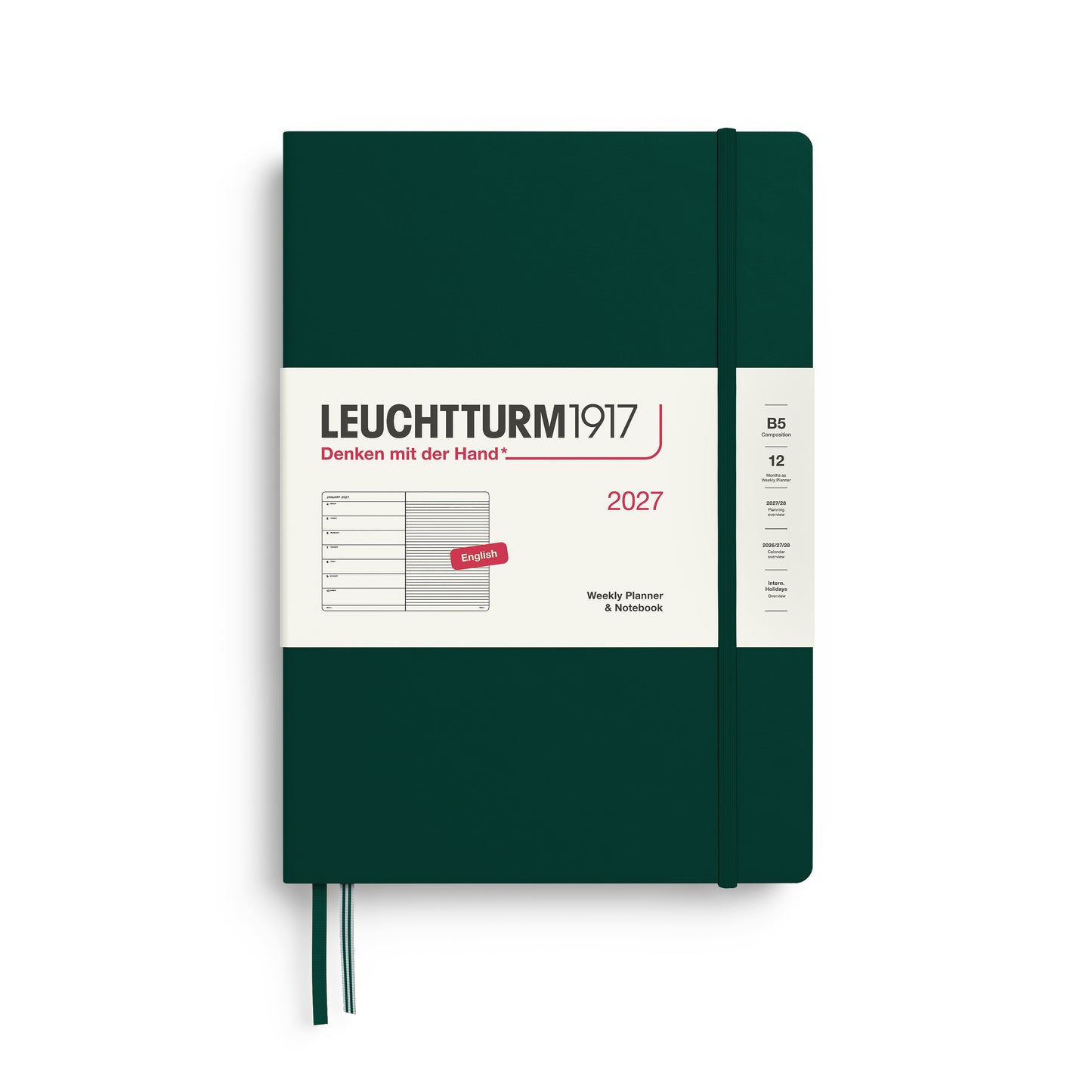2027 Weekly Planner & Notebook Ruled HARDCOVER