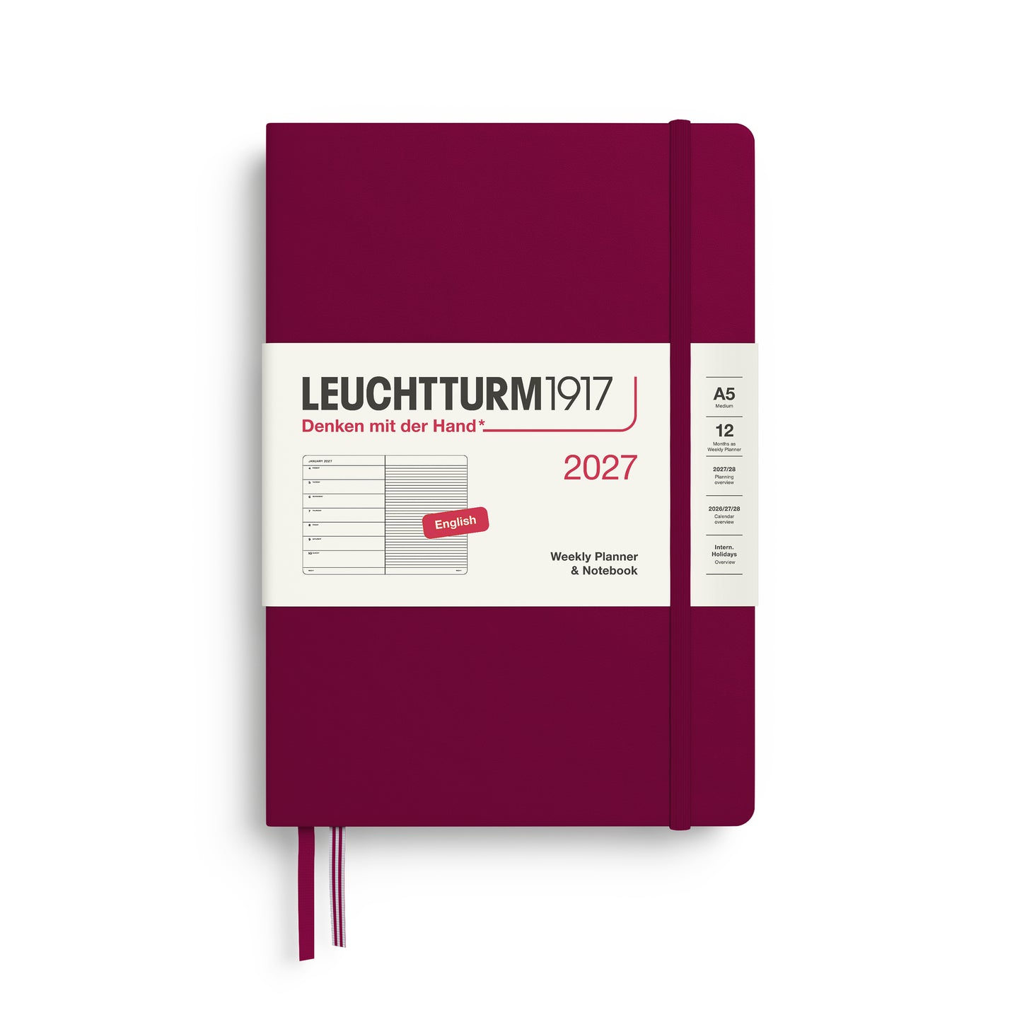 2027 Weekly Planner & Notebook Ruled HARDCOVER
