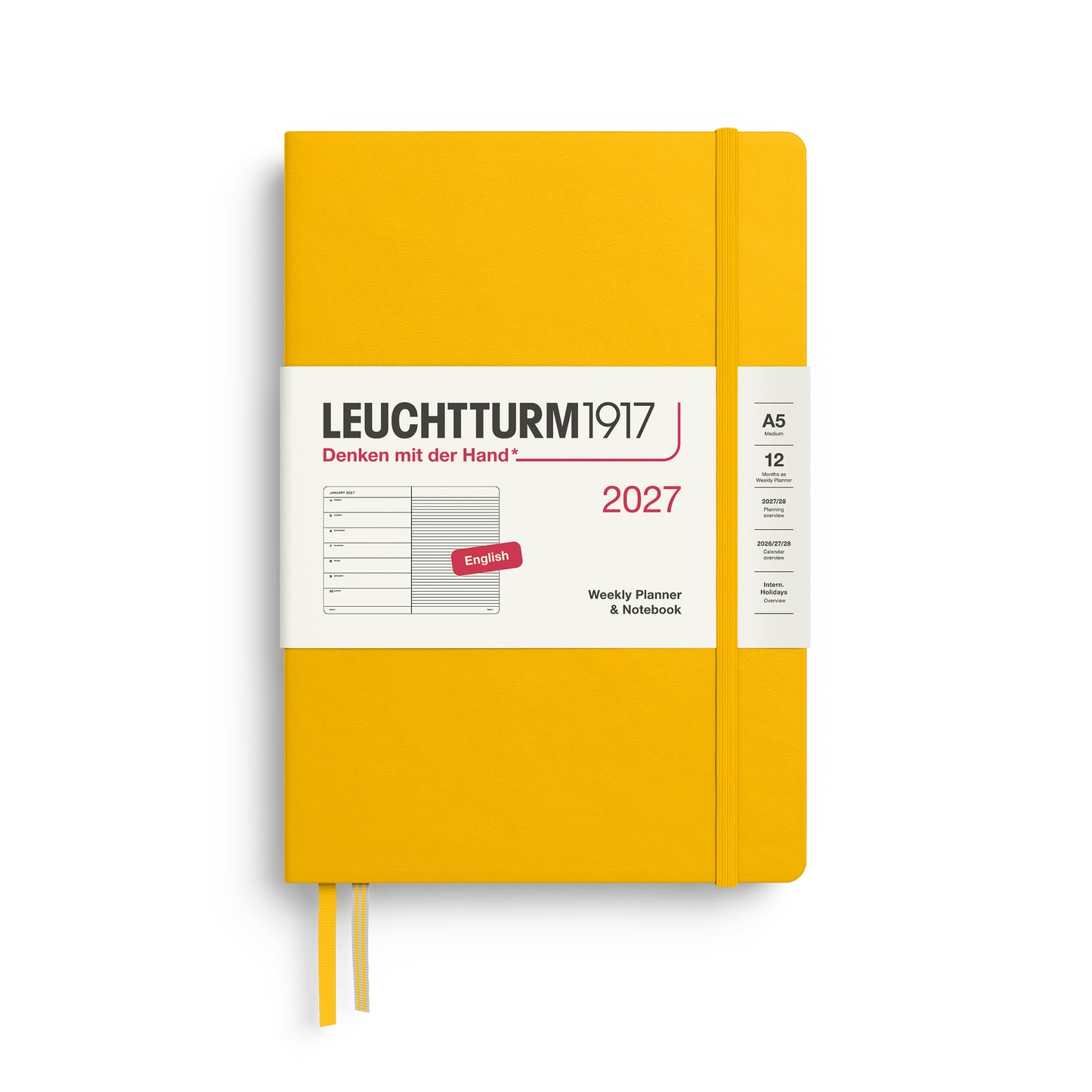 2027 Weekly Planner & Notebook Ruled HARDCOVER