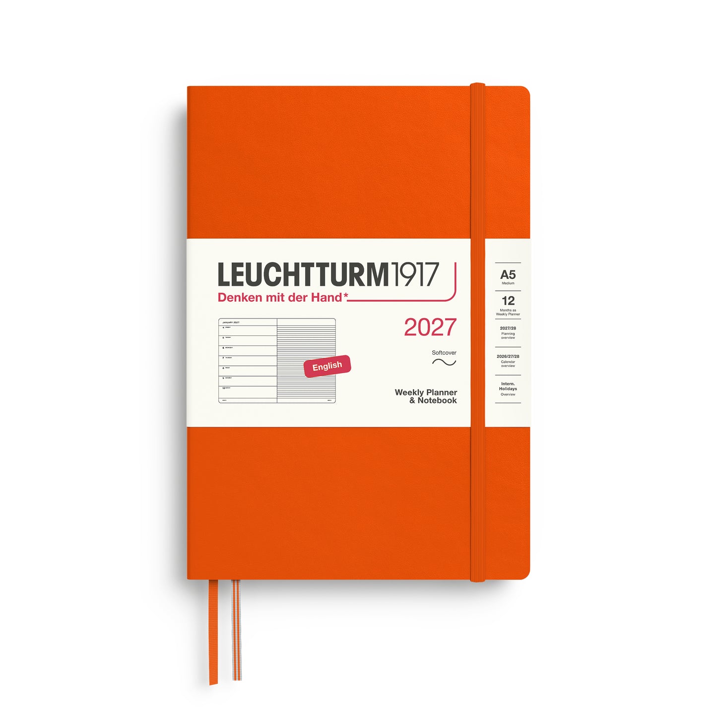 2027 Weekly Planner & Notebook Ruled SOFTCOVER