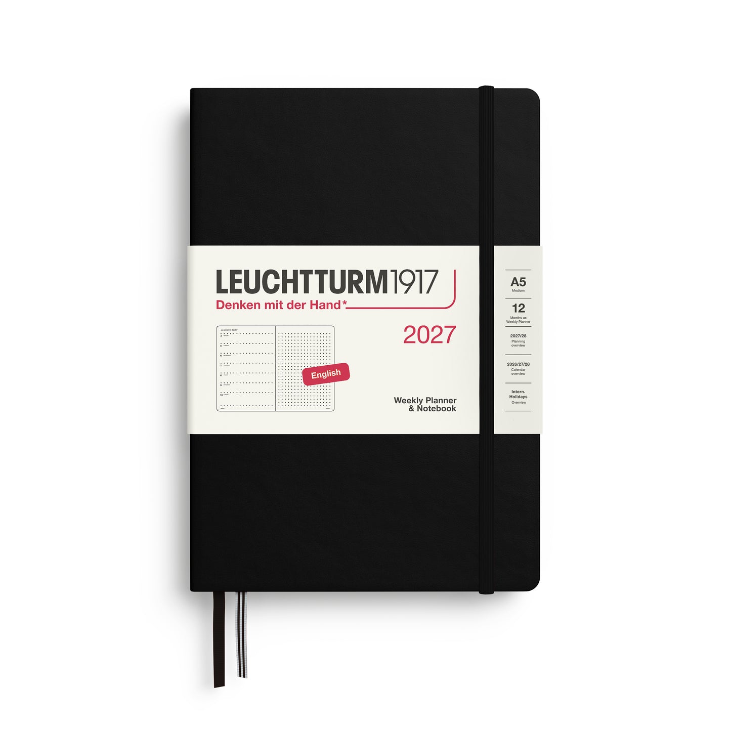 2027 Weekly Planner & Notebook DOTTED - A5 Medium & Wallet Size (B6+xA6) - Hardcover
