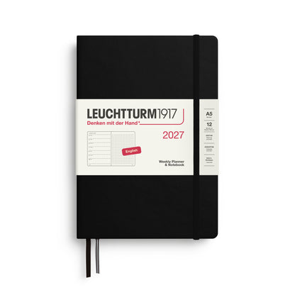 2027 Weekly Planner & Notebook DOTTED - A5 Medium & Wallet Size (B6+xA6) - Hardcover