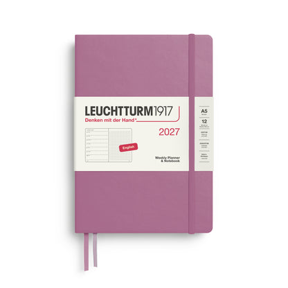 2027 Weekly Planner & Notebook DOTTED - A5 Medium & Wallet Size (B6+xA6) - Hardcover