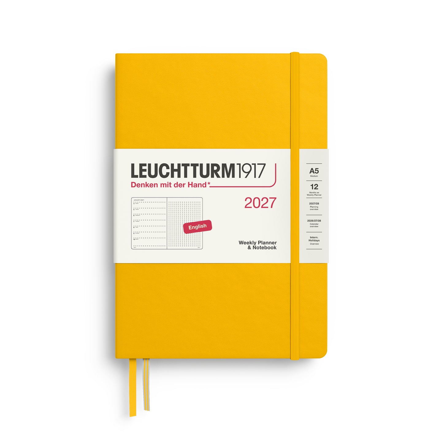 2027 Weekly Planner & Notebook DOTTED - A5 Medium & Wallet Size (B6+xA6) - Hardcover