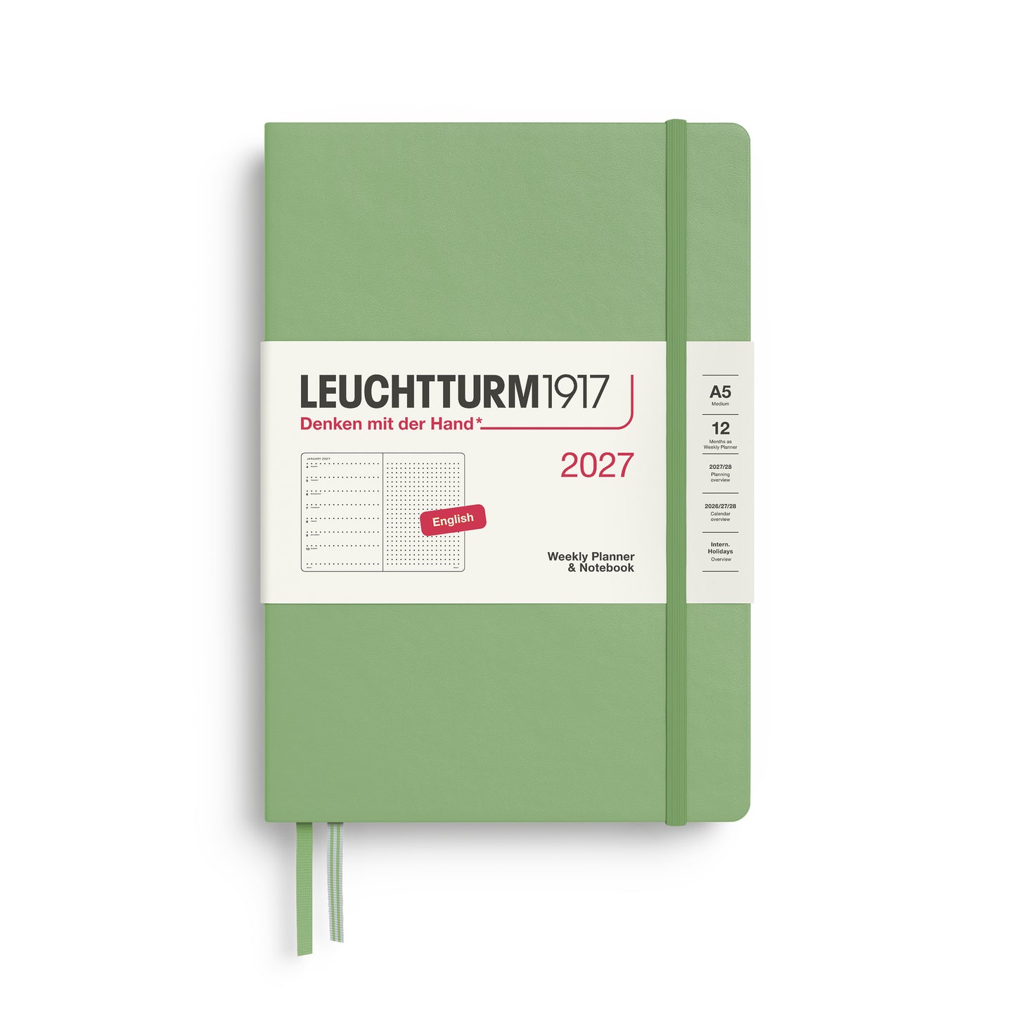 2027 Weekly Planner & Notebook DOTTED - A5 Medium & Wallet Size (B6+xA6) - Hardcover