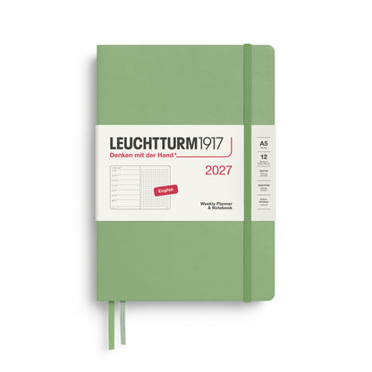 2027 Weekly Planner & Notebook DOTTED - A5 Medium & Wallet Size (B6+xA6) - Hardcover