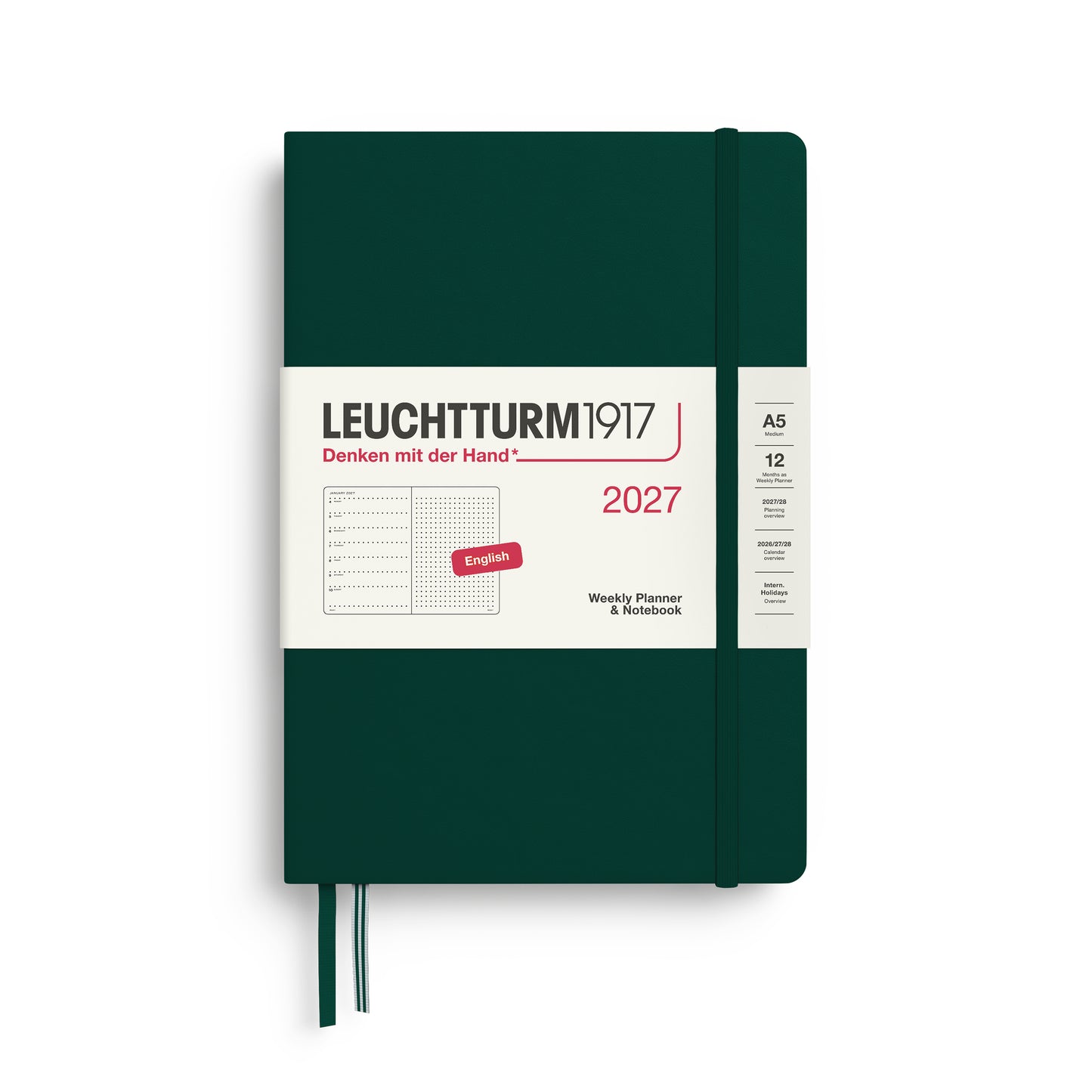2027 Weekly Planner & Notebook DOTTED - A5 Medium & Wallet Size (B6+xA6) - Hardcover
