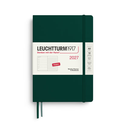 2027 Weekly Planner & Notebook DOTTED - A5 Medium & Wallet Size (B6+xA6) - Hardcover