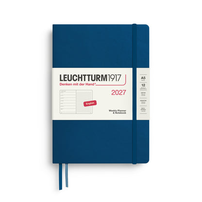 2027 Weekly Planner & Notebook DOTTED - A5 Medium & Wallet Size (B6+xA6) - Hardcover