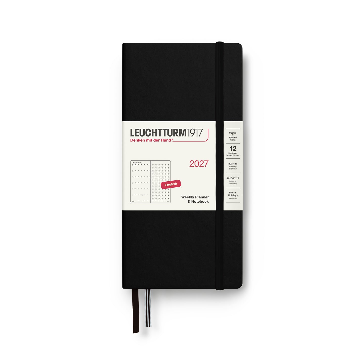 2027 Weekly Planner & Notebook DOTTED - A5 Medium & Wallet Size (B6+xA6) - Hardcover