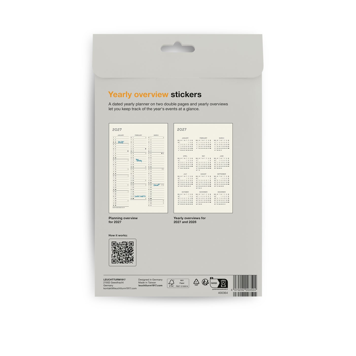 2027 Planner Stickers, Monthly & Yearly overviews
