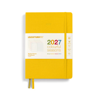 2027 Weekly Planner & Notebook DOTTED - A5 Medium & Wallet Size (B6+xA6) - Hardcover