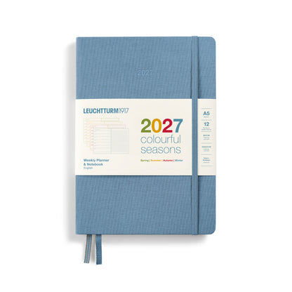 2027 Weekly Planner & Notebook DOTTED - A5 Medium & Wallet Size (B6+xA6) - Hardcover