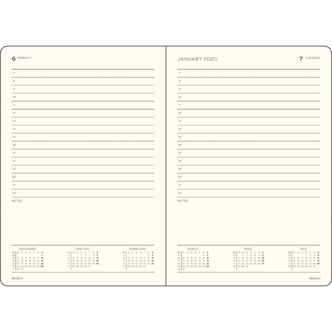 2025 Daily Planner Hardcover A5 Medium