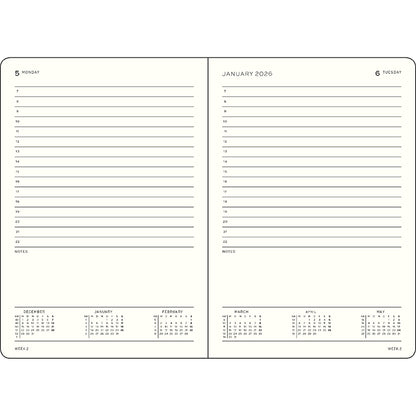 2026 Daily Planner Hardcover A5 Medium & A6 Pocket Hardcover