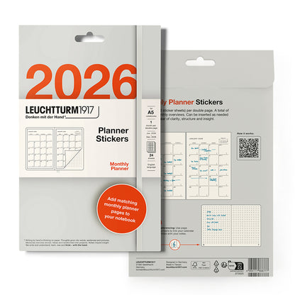 2026 Planner Stickers, Monthly & Yearly overviews