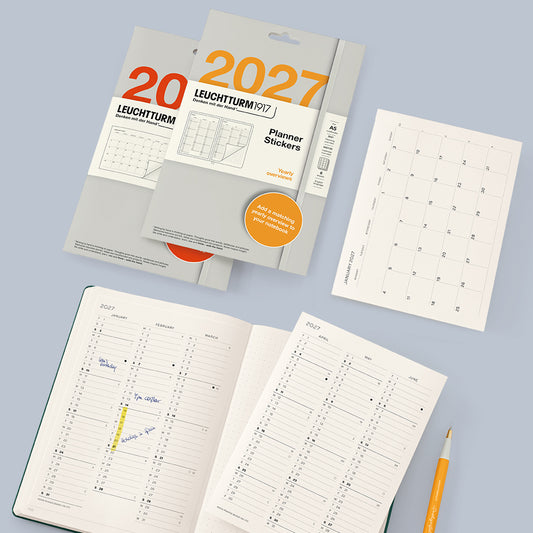 2027 Planner Stickers, Monthly & Yearly overviews