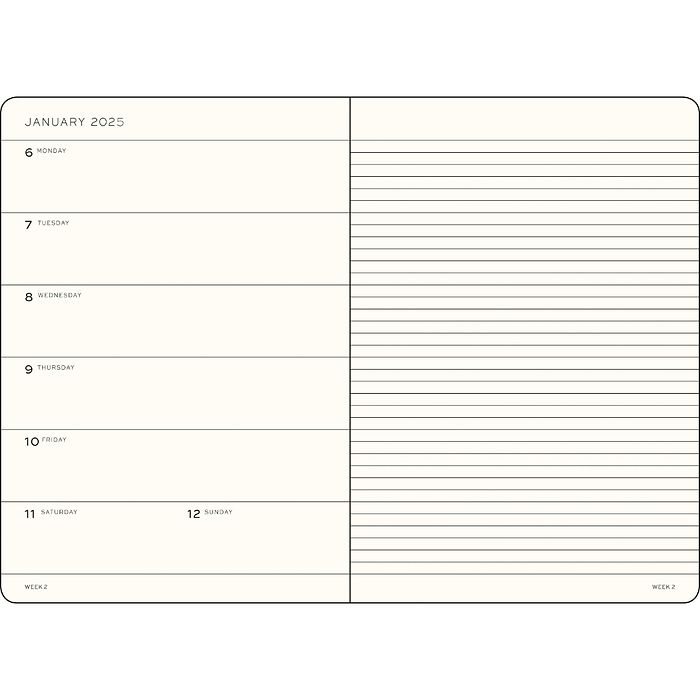 2025 Weekly Planner & Notebook Medium (A5)
