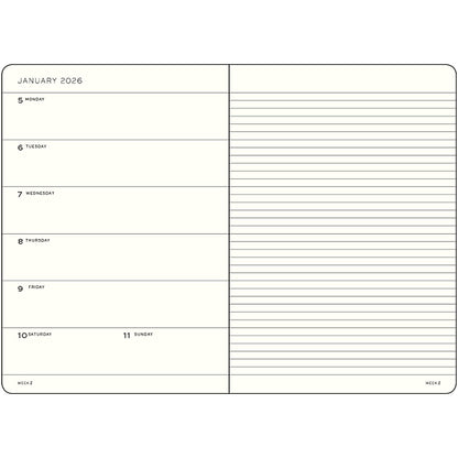 2026 Weekly Planner & Notebook Ruled  - A4 Master, A5 Medium & A6 Pocket - Hardcover